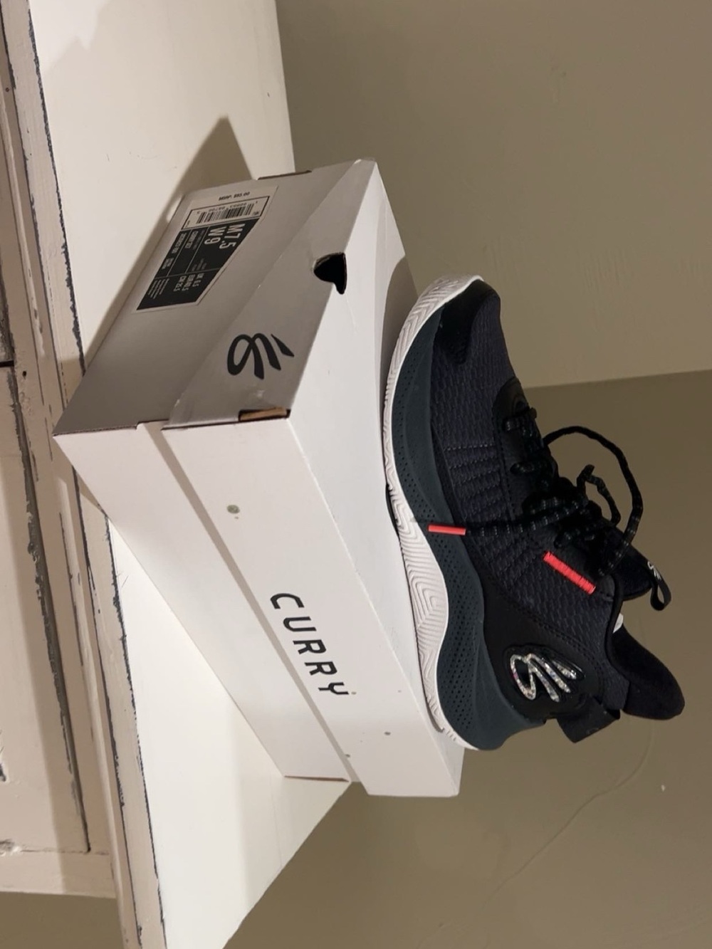 Under Armour Black Basketball Shoes with Red Accents